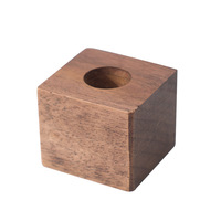 Vases à fleurs classiques rectangulaires en bois massif, écologiques, ornements de bureau, 4x4x3,5 cm, boîte de rangement en gros