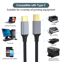 Kabel cetak ponsel Port persegi TYPE-C ke USB cocok untuk kabel koneksi printer Samsung Canon HP Lenovo