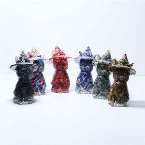 Venta al por mayor <span class=keywords><strong>de</strong></span> cristales <span class=keywords><strong>de</strong></span> cuarzo artesanía <span class=keywords><strong>de</strong></span> talla <span class=keywords><strong>de</strong></span> resina <span class=keywords><strong>de</strong></span> cristal decoración <span class=keywords><strong>de</strong></span> Halloween cuerno escultura magia resina bruja gato - Product Image 2