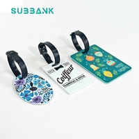 Tag Bagasi Sublimasi Dua Sisi Grosir Subbank, Tag Tas Perjalanan PC Keras Kosong untuk Logo & Foto Kustom DIY