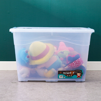 Boîte de rangement en plastique transparente pour vêtements, grande et polyvalente, avec couvercles