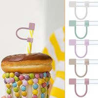 Bouchons anti-poussière réutilisables Bouchons de paille tendance de couleur pure Couvercles de paille en silicone pour gobelets de 40 oz et bouteilles d'eau