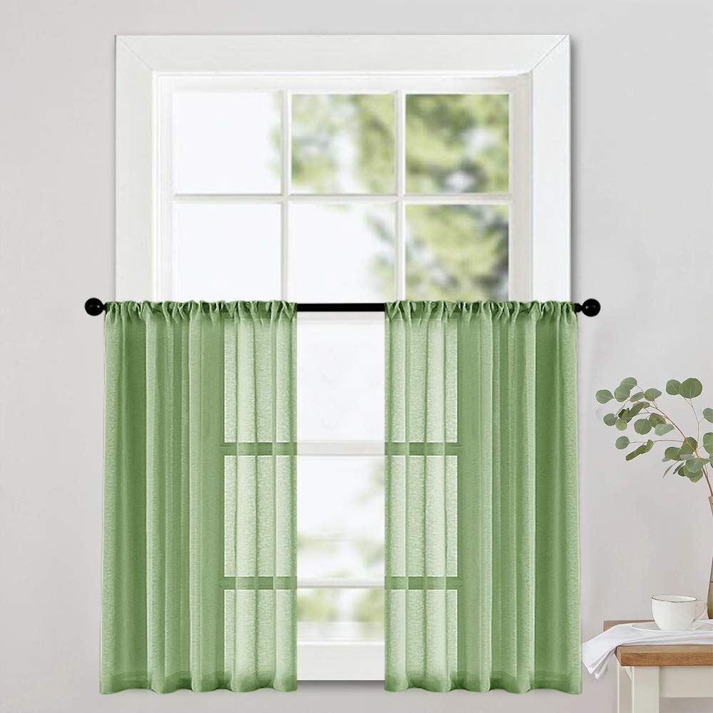 Cortinas Cortas Opacas Para Ventanas Pequeñas 2 Paneles | Meses Sin Interés
