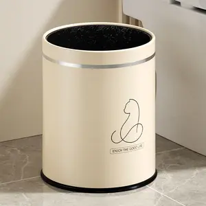 가벼운 사치품 대용량 가정용 원형 휴지통 욕실 화장실 쓰레기통