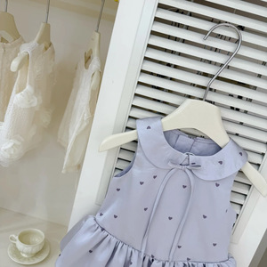 Child Star Circle Girls Sleeveless Dress Purple Heart Pattern Breathable Summer Wear - Product Image 2