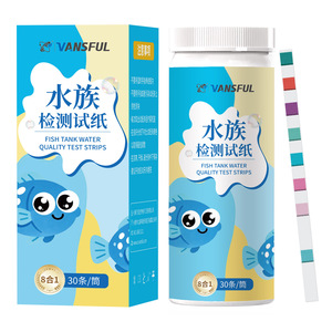 Bandelettes de test de qualité de l'eau pour aquarium Vansful, 8 en 1, 30 bandelettes pour la détection du pH, de l'ammoniac, du chlore et de la dureté de l'eau d'aquarium et de bassin - Product Image 4