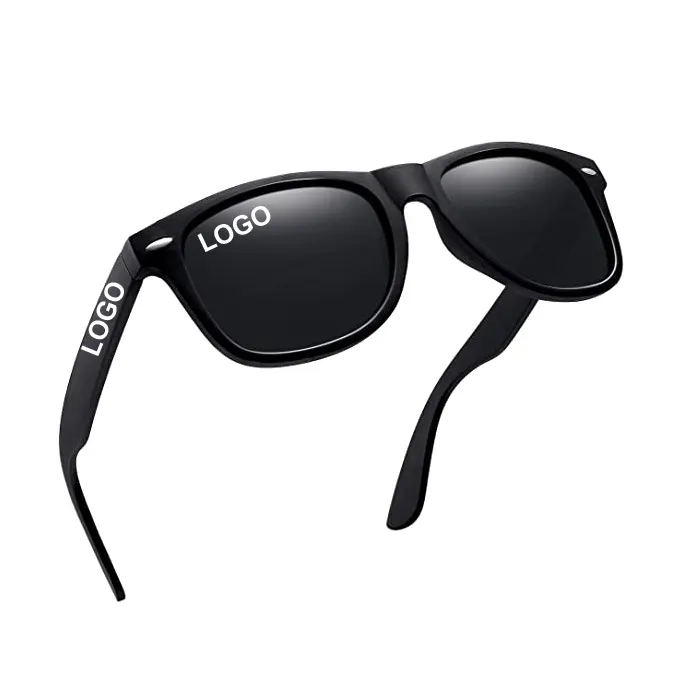Gafas de sol personalizadas con estampado UV400, lentes de sol unisex con diseño clásico y barato, oem logo PC