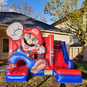 Château gonflable commercial pour aire de jeux intérieure, château gonflable personnalisé Mario, château gonflable avec toboggan - Product Image 1