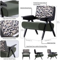 Sillón de Salón de Terciopelo, Estilo Moderno de Mediados de Siglo, Estructura de Madera Maciza, Sillón Acolchado para Descanso