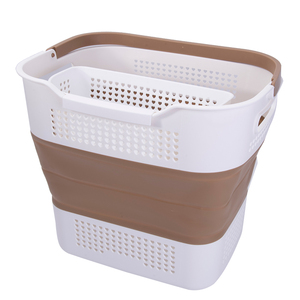 Foldable <strong>Laundry</strong> <strong>Basket</strong> with Handles Plastic <strong>Laundry</strong> Hamper with <strong>Small</strong> Storage <strong>Basket</strong> Brown - Product Image 1