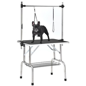 Mesa de peluquería canina de 36 pulgadas, de acero inoxidable, ajustable, resistente, portátil, con brazo, lazo, bandeja de malla para perros - Product Image 6