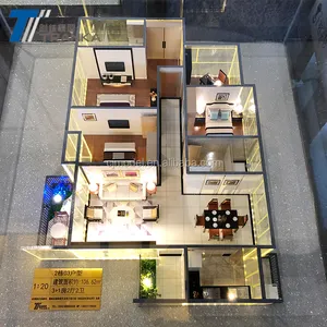 Model Bangunan Miniatur Arsitektural, Model Diorama dengan Furnitur
