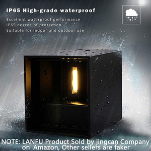 Lampe murale extérieure étanche en alliage d'aluminium carrée LED 3500K blanc chaud, angle de faisceau de 20 degrés, montage mural, garantie 10 ans - Product Image 3