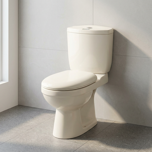 WC moderne en céramique, forme carrée, deux pièces, avec couvercle de siège inclus - Product Image 5