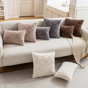 Coussins de canapé de style <span class=keywords><strong>scandinave</strong></span> moderne - Coussins en peluche de couleur unie pour salon <span class=keywords><strong>et</strong></span> chevet, housses de <span class=keywords><strong>coussin</strong></span> décoratives de luxe - Product Image 2