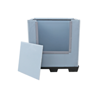 Boîte-palette en plastique pliable d'emballage de batterie automobile de faible poids de QS avec la longévité de conteneurs de couvercle et de douille de palette