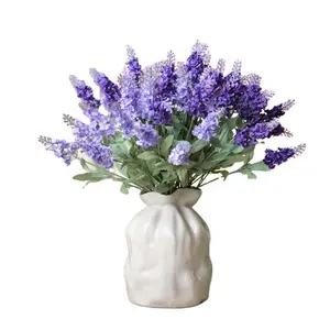 Venda quente fabricação de alta qualidade, plástico único, 10 pacotes, plantas artificiais, flor, lavanda, para decoração de casa