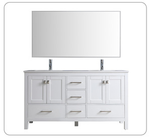 ตู้ห้องน้ำสไตล์ฝรั่งเศสโบราณสีขาวเคลือบอบสี ปี 2025 ขายดี พร้อมอ่างเซรามิกในตัว - Product Image 6