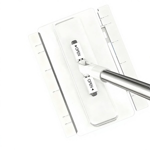 Sweeper Disposable Wipe Mops <strong>Floor</strong> Cleaning <strong>Duster</strong> Dry and Wet Flat Mop Cleaner with Cloth Fixing Clip Steel Plastic Basket - Product Image 1