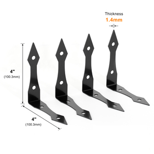 4inch sắt đen trang trí góc Khung cạnh và góc bảo vệ cho hộp gỗ bảng và đồ nội thất khác kim loại góc bảo vệ - Product Image 5