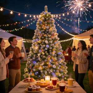 شجرة عيد الميلاد الاصطناعية عالية الجودة بطول 6 أقدام مع 300 ضوء أبيض دافئ، تصميم قابل للطي للوقوف، متوفرة بالجملة من المصنع - Product Image 1