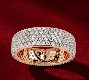 JURA JEWEL Luxury 14K Gold Plated <b>Diamond</b> <b>Ring</b> Round Brilliant Cut IGI Certified D Color Lab Grown Women Wedding Engagement <b>Ring</b> - Product Image 1
