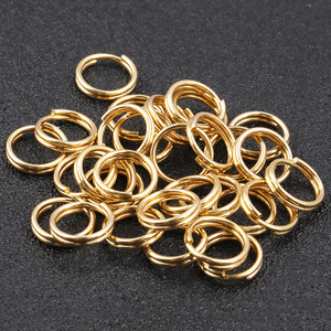 Conector de joyería de doble anillo de acero inoxidable para la fabricación de pulseras, chapado en oro de 18k, forma redonda H1351 - Product Image 4