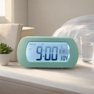 Smart Digital Alarm <b>Clock</b> LCD Large Screen Voice Reminder Backlit <b>Table</b> <b>Clock</b> with Temperature Date Display - Product Image 2