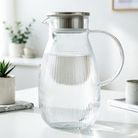 Carafe à eau en verre Pure Taste, qualité pédiatrique, sans plomb, pour boissons, pichet familial pour préparation pour nourrissons 1,5 L