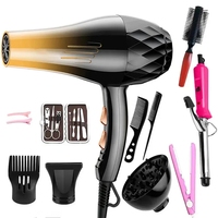 Sèche-cheveux pour voyage et maison Concentrateur négatif/diffuseur/spin Curl/tête rotative Sèche-cheveux ionique 3 réglages de chaleur