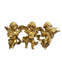 Figurine d'ange baroque antique en résine écologique, ailes dorées, décoration murale suspendue, modèle de décoration intérieure, adorable bébé doré mignon