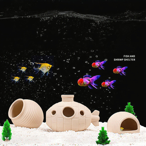 Yun nouveau réservoir en céramique écologique décor d'aquarium Style moderne <span class=keywords><strong>Rock</strong></span> Betta poisson en forme de Pot cachette trous jouets petit réservoir de poissons - Product Image 4