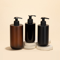 Bouteilles à pompe transparentes en PET de 300 ml et 500 ml, haute esthétique, pour lotion corporelle, savon liquide, gel douche, shampoing, impression sérigraphique