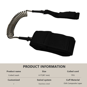 Leash Eva per Tavola da Surf con Connessione Girevole, Leash per Piede, Leash a Spirale per Stand Up Paddle (SUP) e Accessorio per Attività Acquatiche Fluviali - Product Image 4