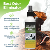 NOUVEAU Spray Désodorisant pour Chaussures – Éliminateur d'Odeurs pour Baskets et Pieds, avec Arbre à Thé, Eucalyptus et Menthe