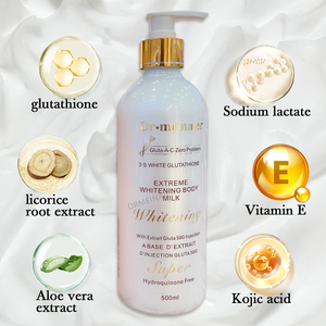 Promotion Exceptionnelle Lait Corporel Éclaircissant <span class=keywords><strong>Gluta</strong></span> 24K avec Vitamine C, Peptides et Acide Hyaluronique pour Tous Types de Peaux - Product Image 2