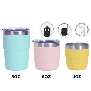 Mug de voyage isotherme en acier inoxydable 304 à double paroi, empilable, 8oz 6oz 4oz, pour café expresso, avec logo - Product Image 1