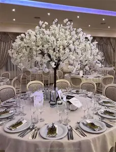 Adorno de centro de mesa de boda rosa claro, árbol de flor de cerezo alto, árbol de seda, árbol de interior Artificial para eventos de fiesta