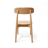 Chaise de salle à manger en bois massif naturel, style nordique simple, dossier en plateau, mobilier minimaliste pour la maison et les restaurants