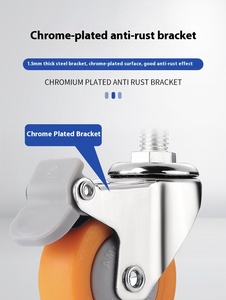 Hochleistungs-2-Zoll-Industrie-Nylonrad Verchromtes zweireihiges <span class=keywords><strong>Universal</strong></span>-Nachlauf bremse mit niedriger Schwerkraft und verstellbarem Badezimmer - Product Image 5