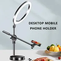 Support de téléphone aérien Portable NewTabletop Shooting Stand Trépieds avec support de téléphone portable Boom Arm pour LiveStreaming Photography