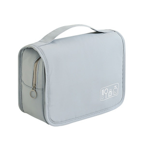 Large Capacity Travel Toiletry Bag Rectangle Hook Type Gray Black Pink Portable Cosmetic Storage For Trip - Product Image 3