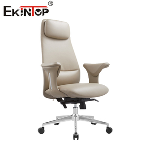 Chaise de bureau ergonomique Sinonis pivotante en cuir confortable et robuste, réglable, pour bureau et atelier - Product Image 1