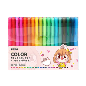 2025 superventas 8 12 <span class=keywords><strong>18</strong></span> 24 36 colores bolígrafos de Gel 0,5mm bolígrafos de plástico Simple listo Stock material de papelería escolar - Product Image 1