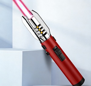 Lightsaber Style Metal Long Handle Torch <b>Lighter</b> Adjustable Rotatable Jet Flame Butane Refillable <b>Windproof</b> Portable BBQ Welding - Product Image 2