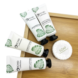 Articles de toilette d'hôtel de luxe en gros à prix avantageux pour les chambres d'hôtes, shampooing et <span class=keywords><strong>gel</strong></span> <span class=keywords><strong>douche</strong></span> jetables bon marché pour hôtel, personnalisés avec logo - Product Image 4