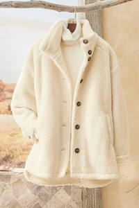 Manteau à capuche décontracté en maille respirante lavée, à simple boutonnage, pour l'automne, style Fireside - Product Image 3