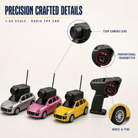 Modèle 6401-C Voiture RC avec caméra FPV 1:64, télécommande APP 2,4 GHz, mini véhicule RC de 6,8 cm avec régulateur de vitesse pour enfants