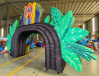 Arche gonflable personnalisée sur le thème de la jungle pour événements, festivals de musique, arche publicitaire géante, portail gonflable tropical