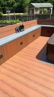 Plancher de terrasse en composite co-extrudé WPC sans vis ni perçage, anti-UV, écologique, sans joint, creux, pour jardin extérieur